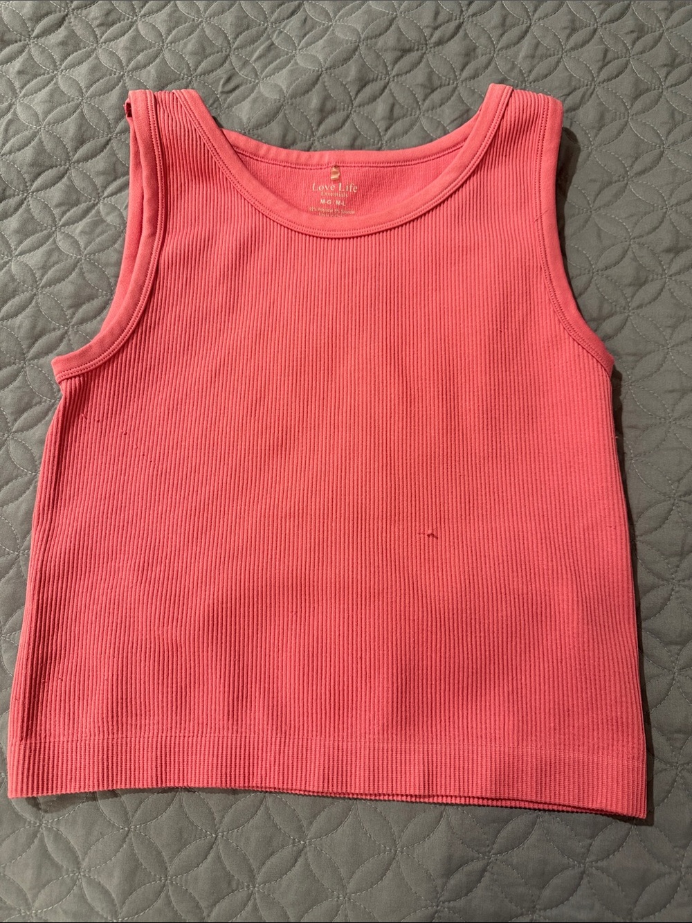 Coral Ribbed Tank Top